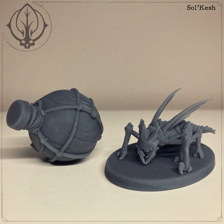 sol'kesh khanith 3d mini item solkesh creature miniature monster alien bug insect crustacean d&d dnd tabletop aos sigmar fantasy opr one pager rules frostgrave 3d print model - Mito3D