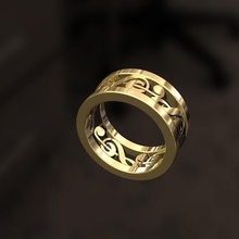 sol anel de chave jóias canção artistring giftwomen imprimir a moda ouro musicring solkey 3d print model - Mito3D