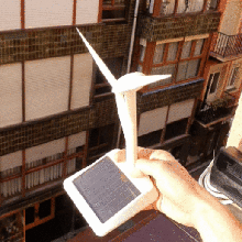 solar-powered windmill game wind solar panel print motor moving sun electric 3d print model - Mito3D