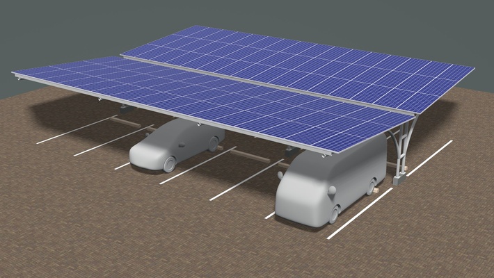 solar garagem 24u03 arquitetura estacionamento carro veículo rua estrada parque panorama planejamento projeto exterior abrigo bateria célula painel sol 3d print model - Mito3D