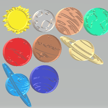 solar cookie cutters planets 3d print model - Mito3D