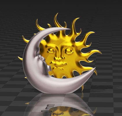 solare eclisse on aprile 8 2024 casa sole luna 3d print model - Mito3D