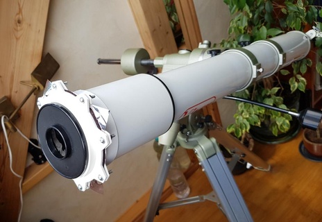 solar filter holder telescope - fits 110mm dew shield foil mount physics astronomy 3d print model - Mito3D