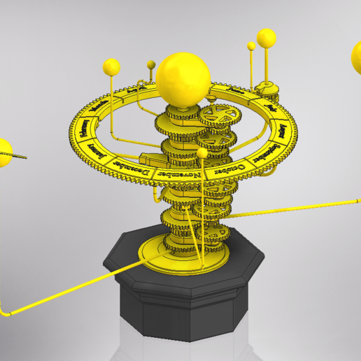 solare planetario sistema ingranaggi meccanismo sole pianeti universo 3D print model - Mito3D