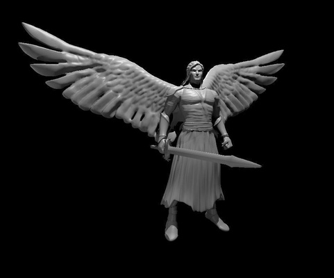 solar updated game angel toy 3d print model - Mito3D