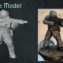 solaryn dragoon sample infantry game wargaming sci fi 28mm miniatures 3d print model - Mito3D