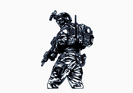 soldier 2d wall art Art army war 3d print model - Mito3D