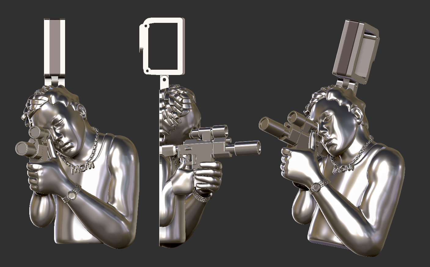 soldier boy soldier-boy terrorist-3d terrorist gun-jewelry guns ak47 mgm pendant soldierguy army hiphopjewelry mazza newyork-jewelry 3D print model - Mito3D