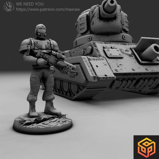soldat consortium robot table marteau guerre 40k dnd dragons mecha fdm miniature réservoir bataille 3D print model - Mito3D