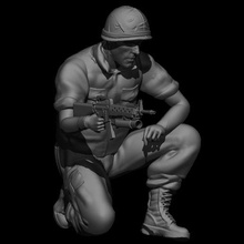 soldier crouching m16 3d print model - Mito3D