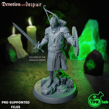 soldier dragon order game ttrpg rpg tabletop miniature miniatures d&d dnd dungeons dragons fantasy human fighter guard warrior paladin 3d print model - Mito3D