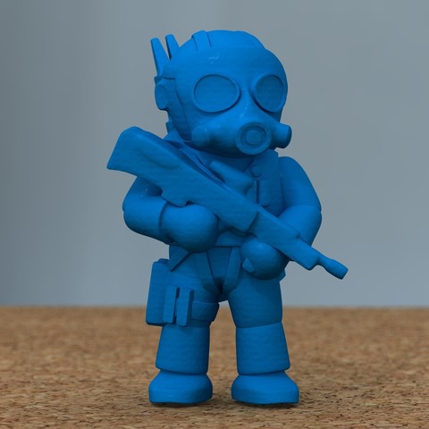 soldado de fuzil vários 3D print model - Mito3D