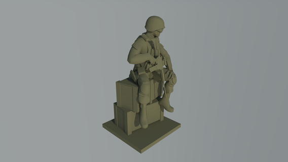 soldado assistindo 1 32 4 3d print model - Mito3D
