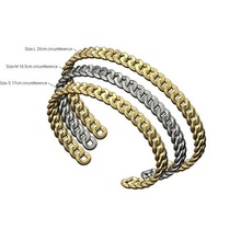 solid 7mm wide cuban chain link cuff bracelet 3d print model gold printable jewelry jewellery fashion silver chunky luxury bling rap hiphop sterling cuffbracelet faceted bangle bracelets 3d print model - Mito3D