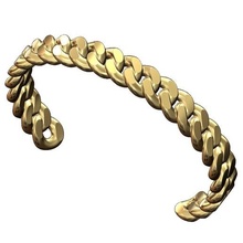 sólido cubano ligação manguito pulseira ouro imprimível joalheria jóias moda prata robusto banda luxo homens bling rap hiphop esterlina punho 3d print model - Mito3D