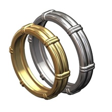 sólido Duplo fio anel links 3d impressão modelo joalheria Casamento noivado moda imprimível ouro prata jóias esterlina luxo moderno simples corda menring homens banda 3d print model - Mito3D