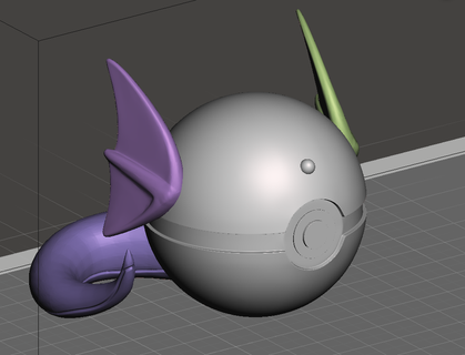 katı Dratini pokeball pokemon 3d print model - Mito3D