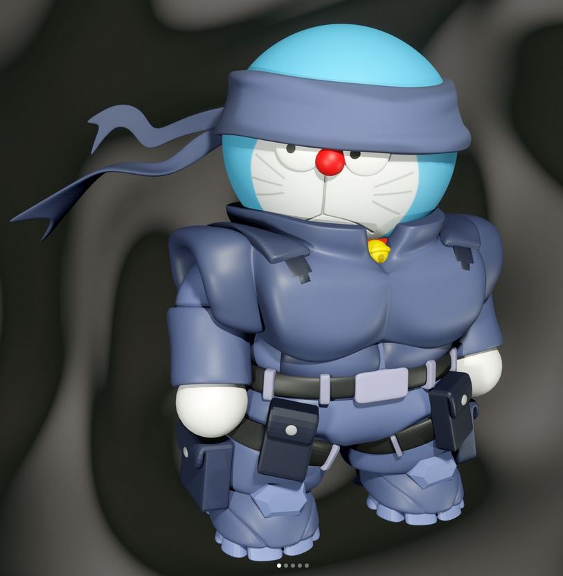solide lun Doraemon déguisé serpent costume 3D print model - Mito3D