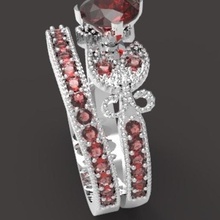 solitaire la joyería accesorios señora de boda anillo joya color rosa art 3d print model - Mito3D