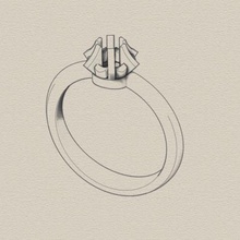 solitaire 6 artigli gioielli anello solitario 3d print model - Mito3D