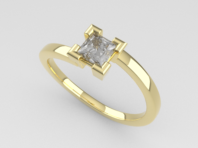 solitário Cruz anel joalheria jóia 3D print model - Mito3D