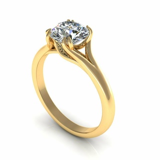 Solitär Diamant Ring r11 version2 Schmuck Produkte Gold Silber 3dmodel 3dprinting Nashorn zbrush 3d print model - Mito3D
