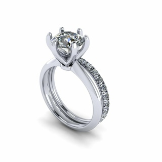 Solitär Engagement Ring r1 Armband Schmuck Diamant Mönch Budha Gold Silber Hochzeit cad druckbar 3d Anhänger Ohrring Armreif Baby 3d print model - Mito3D