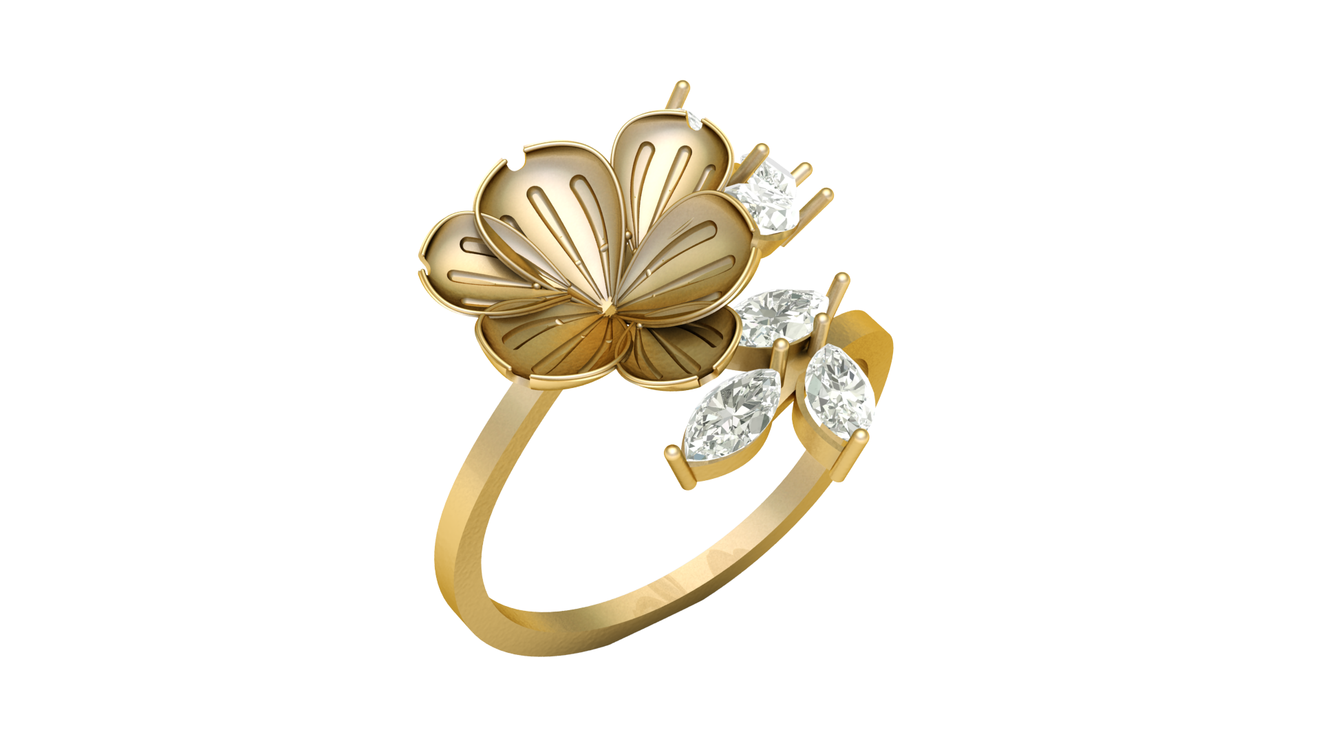 solitario fiore dimond squillare 3d stampabile modello 3dprintable anello fiorediamante gioielli donna jewelrydesign 3dprinting cad design ad personalizzati fidanzamento natureinspired eleganza 3dmodel gioielliere lavorazione alta precisione 3D print model - Mito3D