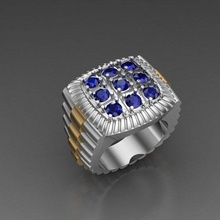 Solitär Herren Rolex Ring Rolexring Schmuck Gold Silber Sterling Juwel Nashorn gemvision Matrix 3dm 3d print model - Mito3D