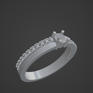 solitaire inverted setting jewelry 3d heart print cult rings lonely 3d print model - Mito3D