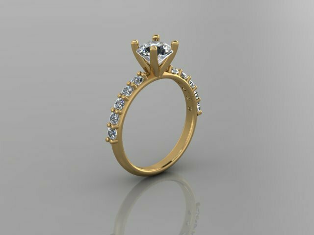 solitario anillo oro sencillo so letras boda compromiso imprimible diamante 3D print model - Mito3D
