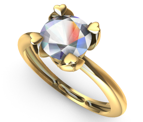solitaire ring 650mm stone wedding love engagement gift swarowski jewelry 3D print model - Mito3D