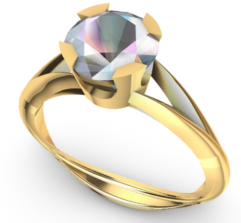 Solitär Ring 650mm Stein Hochzeit Liebe Engagement Geschenk Swarowski Schmuck 3d print model - Mito3D