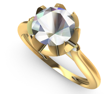 solitaire bague 650mm calcul mariage l'amour engagement cadeau Swarowski bijoux 3d print model - Mito3D