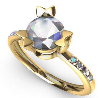 solitario anillo 650mm Roca Boda amor compromiso regalo Swarowski joyería joya 3d print model - Mito3D