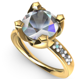 solitário anel 650mm pedra joalheria Casamento amar noivado presente Swarowski 3d print model - Mito3D