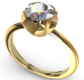 solitario anillo 675mm Roca Boda amor compromiso regalo Swarowski joyería joya 3d print model - Mito3D