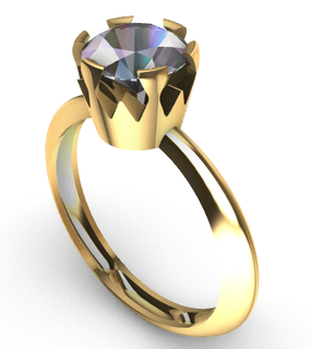 solitaire ring 675mm stone wedding love engagement gift swarowski jewelry 3d print model - Mito3D