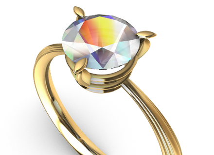 solitaire bague 700 mm calcul mariage l'amour engagement cadeau Swarowski bijoux 3d print model - Mito3D