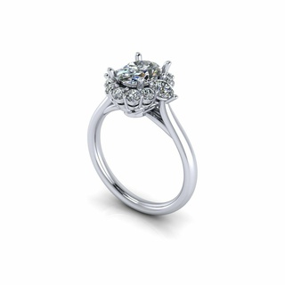 solitario giro diente diamante anillo r013 oro joyería joya lujo compromiso imprimible Boda anillos plata Moda brillante platino Budha cnc 3d print model - Mito3D