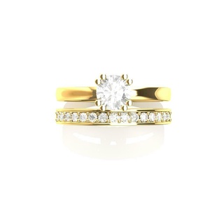 solitario Boda banda anillos joyería joya joyería joya anillos piedras diamantes gemas lujo Moda diseño 3d impresion3d 3d print model - Mito3D
