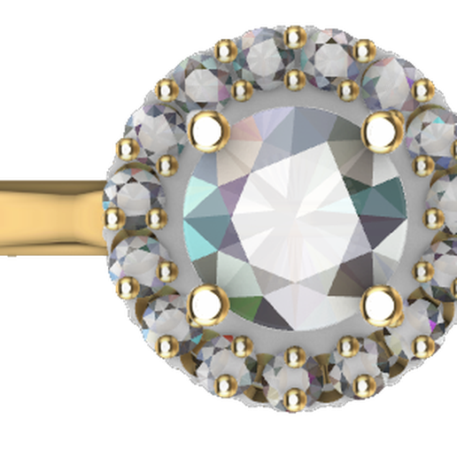 solitario pára dama joalheria anillo 3D print model - Mito3D