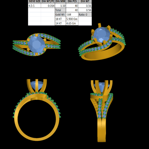 solitary diamond ring jewelry 3D print model - Mito3D