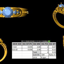 solitario diamante anillo 3d print model - Mito3D