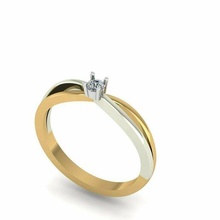 einsam Diamant Weiß Rose Combo Ring 3d print model - Mito3D