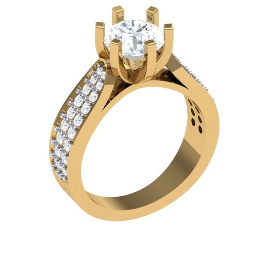 solitario diamante anillo joyería joya 3D print model - Mito3D