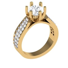 einsam Diamant Ring Schmuck 3d print model - Mito3D