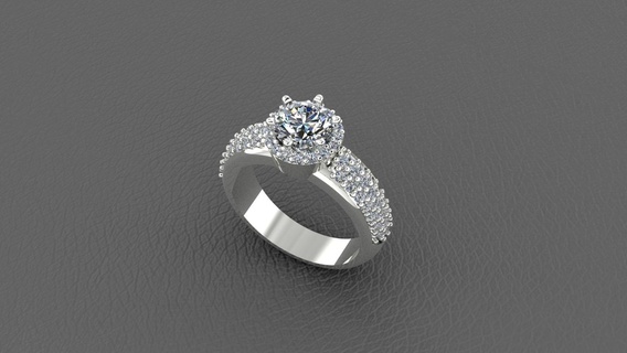 solitary pave ring marriage 3d print model - Mito3D