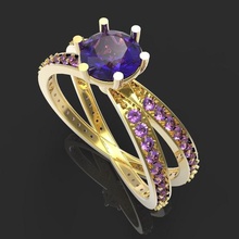 solitary ring x jewelry 5 mm stones 3d print model - Mito3D