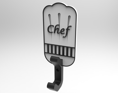 solo chef's apron hook chef kitchen sign cooking style 3d print model - Mito3D